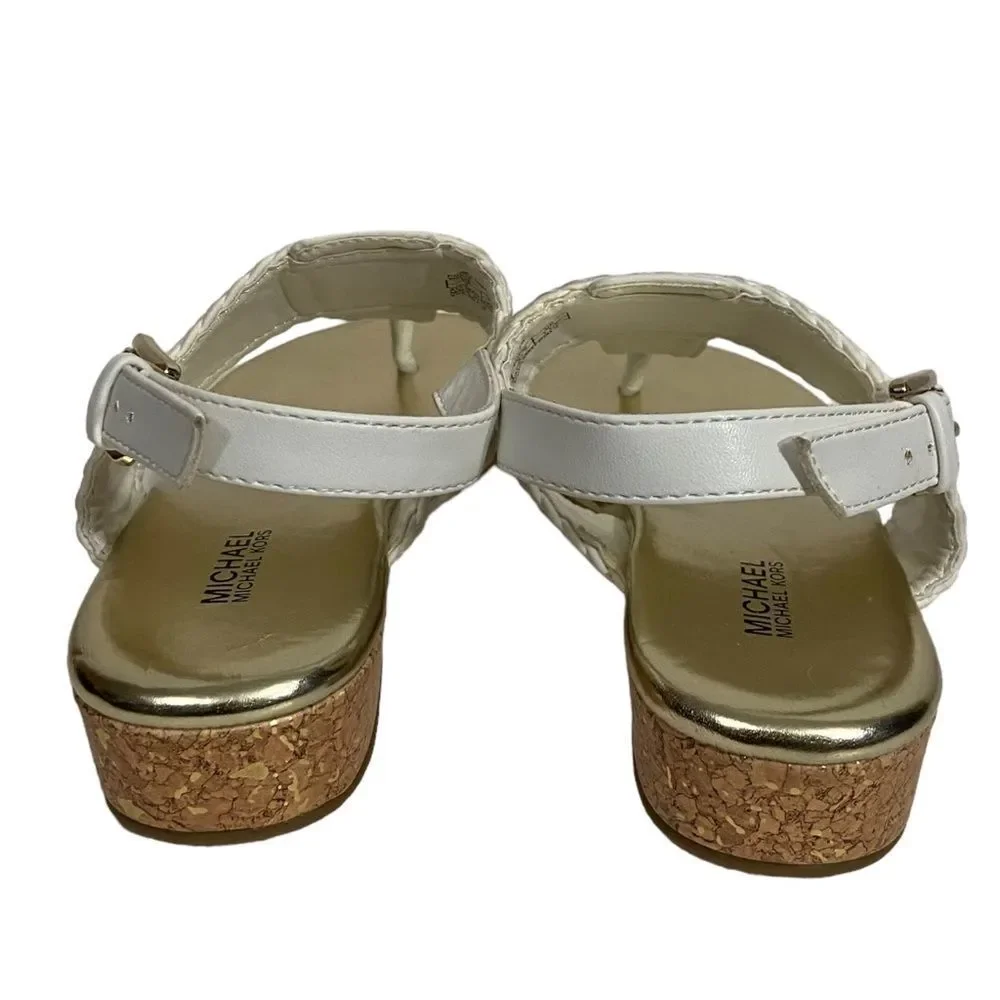 NWOT Michael Kors Gold & White Sandals